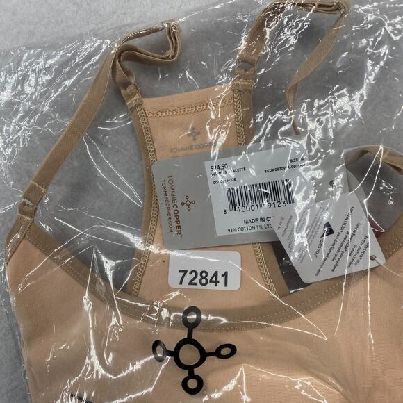 TOMMIE COPPER Bra M Bralette Racerback Pullover Cotton Blend Nude Beige NEW - Picture 9 of 13